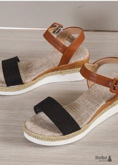 Boho Beach Outdoor Sandals Mia - Black / 35 - Shoes Boho Shoes, Bohemian Style Clothing, Boho Life, Boho Style Outfits, Shoe Sole, Beach Adventure, Outdoor Sandals, Strap Wedge, Beach Ready