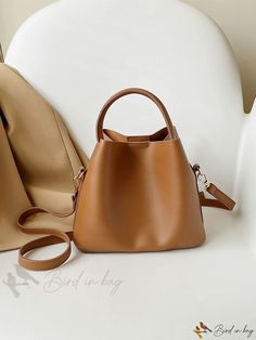 Bird in Bag - Leather Top-Handle Bucket Bag Minimalist Top, Small Buckets, Bucket Tote, Leather Satchel Bag, Satchel Bag, Bag Bag, Artificial Leather, Bird In Bag, Square Bag