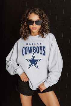 DALLAS COWBOYS FIGHTING SPIRIT RELAXED FIT HEATHERED LONG SLEEVE FRENCH TERRY PULLOVER Cowboys Sweatshirt, Dallas Cowboys Sweatshirt, Big Goals, Ribbed Neckline, Dallas Cowboys, Long Sleeve Tee, Drop Shoulder, French Terry, Dallas