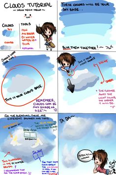 the storyboard shows how to use clouds as background for an animated video game character