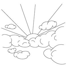 the sun is shining through clouds coloring pages, coloring sheets, drawing lessons, art for kids, doodles, person, sky, how to draw, clouds, drawings, pictures, illustration, painting