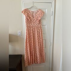 Never Worn, Cream Base Color With Orange And Pink Flowers Beige Floral Print V-neck Maxi Dress, Resort Wear Dresses, Leopard Print Maxi Dress, Snake Print Dress, Maxi Tank Dress, Floral Print Maxi, Chiffon Maxi, White Halter Maxi Dress, Floral Print Maxi Dress