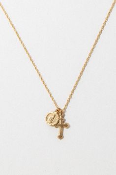 The Hail Mary Dainty Necklace – Child of Wild Cross Neckless, Child Of Wild, Body Decor, Petite Necklace, Gold Cross Necklace, Jewelry Accessories Ideas, Hail Mary, Dainty Gold Necklace, Dope Jewelry