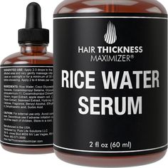 PRICES MAY VARY. What Makes Us Different? Unlike generic essential oils, Hair Thickness Maximizer’s Rice Water Serum for Hair Growth is specifically made for your hair growth in mind! We are a USA based brand that uses the highest quality hair ingredients with optimal concentration. This hair growth serum is combined with Rice Water, Argan Extract, Chamomile Flower Extract, Seaweed Extract and more! Strengthen, Replenish, Repair & Protect: Rice Water Serum has been used for centuries to stimulat Rice Serum, Rice Water For Hair Growth, Rice Water For Hair, Serum For Hair, Receding Hair Styles, Fermented Rice, Split End, Hair Thickness, Weak Hair