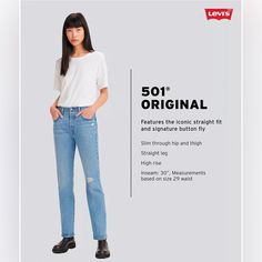 Nwt The 150th Year Anniversary Edition Straight Leg Denim. Some Light Distressing, With Sewn In Patch - Very Cute! Waist 16” Rise 11.5” Inseam 29” #Levis, #Denim #Nwt #Jeans Levis Straight Leg Jeans Outfit, Levis Jeans Women 501, 501 Jeans Outfit, 501 Levis Women Outfits, Levi 501 Jeans Women, Straight Leg Jeans Outfits, Levis Straight Leg Jeans, Jeans Outfit Women, Color Blocking Outfits