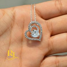 Moissanite Fancy Wedding Pendant Heart Cut 2 Carat Solid 14K White Gold 😂 Fancy Wedding, Pendant Heart, 2 Carat, Heart Pendant