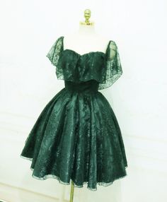 Beautiful Lace Green Off Shoulder Knee Length Party Dress, Bridesmaid Dress Tulle Sleeves, Short Party Dress, Dress Homecoming, Lace Homecoming Dresses, Dress Bridesmaid, Vestidos Prom, Green Lace, Prom Party Dresses, Dresses Short