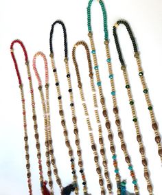 Handmade Wooden Beaded Glasses Chain,Sunglasses Cord, Eye Glass Holder,Boho Hippie Mask Chain,Summer Jewelry,Beach Eye Wear Lanyards Gifts If you are tired of playing hide and seek with your glasses and masks, there is a colorful news for you! Thanks to our handmade eyeglass straps, which make it almost impossible to lose glasses and give life to boring frames, you can wear your glasses comfortably by hanging them on your neck when not wearing them. It completes your full BOHO chic look! You can Adjustable Hippie Beaded Necklace With Tiny Beads, Hippie Adjustable Beaded Necklace With Tiny Beads, Bohemian Heishi Beads Necklace With Beaded Chain, Bohemian Beaded Bracelets For Vacation, Bohemian Beaded Chain Bracelets For Beach, Summer Beaded Bracelets With Large Beads, Casual Vacation Beaded Necklaces With Beaded Chain, Casual Beaded Necklaces For Vacation, Casual Beaded Chain Necklace For Vacation