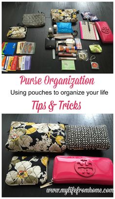 purse organization using pouches to organize your life tips and tricks