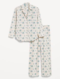 Light blue floral, medium Flower Pajamas, Long Sleeve Pajamas, Floral Pajama Set, Navy Flowers, Pajama Pant, Pj Pants, Pajama Shirt, Long Sleeve Pyjamas, Pant Set