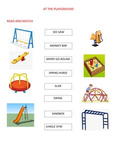 an activity sheet for children to learn how to play in the playgrounds at the playground