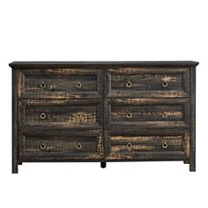 an old wooden dresser with many drawers