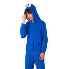 This kids' one-piece from OppoSuits is made from a soft huggable fabric that is perfect for lounging around and watching Sesame Street! This kids' one-piece from OppoSuits is made from a soft huggable fabric that is perfect for lounging around and watching Sesame Street! FEATURES Zipper neck closure and hood Long sleeves Loose fit 2 functional side pockets UnlinedFABRIC & CARE Polyester Machine wash Imported Size: 14. Color: Blue. Gender: male. Cookie Monster Onesie, Colorful Romper, Sesame Street Cookie Monster, Zipper Neck, One Piece Clothing, Dress Up Costumes, One Piece Pajamas, Kids Clothes Boys, Cookie Monster