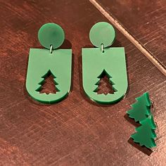 Tree Cutout, Catalog Design, Earring Findings, Acrylic Earrings, Material Design, Exclusive Designs, Dangle Earrings, Christmas Tree, Holidays