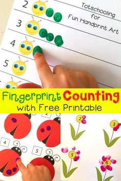 fingerprint counting with free printables for toddlers to practice numbers and letters