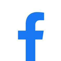 the facebook logo is shown in blue