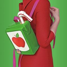 Apple Bag, Funky Purses, Backpack Art, Statement Purse, Unique Backpacks, Cute Backpack, Cute Backpacks, Pretty Bags