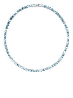 Find SWAROVSKI Atrix Tennis Crystal-ebellished Necklace on Editorialist. light blue rhodium plating round cut stones clasp fastening Blue Jewelry Necklace, Light Blue Diamond Necklace, Baby Blue Jewelry, Light Blue Jewelry, Blue Diamond Necklace, Designers Jewelry Collection, Swarovski Necklace, Demi Fine Jewelry, Crystal Ab