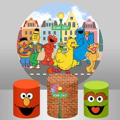 Sesame Street Theme Baby Shower Kids Birthday Round Backdrop Cylinder Cover Party Elmo Birthday Party Boy, Character Props, Elmo Birthday Party, Sesame Street Birthday Party, Round Backdrop, Celebration Decor, Sesame Street Party, Party Boy, Elmo Birthday