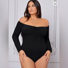 About This Item Features: Plus Size, Ruched Front, Off Shoulder, Long Sleeve Fabric Has Some Stretch,And It's Soft And Comfortable Occasion: Weekend Casual, Office Wear, Holidays, Party Or Daily Life Plus Ruched Front Off Shoulder Long Sleeve Bodysuit Elegant Tops Off The Shoulder Shirt Outfit, Shoulder Shirt Outfit, Sparkly Bodysuit, Off Shoulder Bodysuit, Ribbed Knit Bodysuit, Solid Color Jumpsuits, Striped Bodysuit, Seductive Clothes, Summer Plus Size