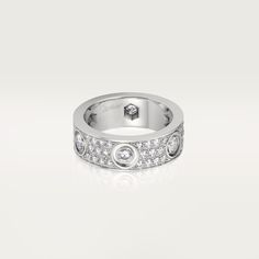 Cartier Love Ring, Hip Hop Rings, Pave Diamond Ring, Ring White Gold, White Gold Diamond Rings, Cartier Love, Pave Ring, Engagement Rings For Men, Unisex Ring