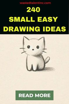 a book cover with an image of a cat and the words, small easy drawing ideas