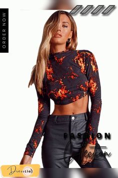 Women Dragon Pattern Print Crop T-shirts Tops Long Sleeve Backless Sexey Tees Top Women Cropped Skinny Elastic Clothing High Stretch Cropped Party Tops, High Stretch Cropped Tops For Party, Y2k Style Party Crop Top For Fall, Y2k Party Crop Top For Fall, Y2k Style Fall Party Crop Top, Trendy High Stretch Tops For Club, Trendy Club Tops For Fall, Trendy Fall Tops For Club, Trendy Fall Club Tops