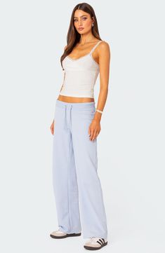 Feel the comfort of these relaxed-fit sweatpants cut from a supersoft cotton blend with straight legs. Elastic/drawstring waist 50% cotton, 50% polyester Machine wash, dry flat Imported Cotton Straight Leg Loungewear Bottoms, Spring Cotton Joggers For Loungewear, Relaxed Cotton Activewear For Relaxation, Sporty Wide Leg Bottoms For Relaxation, Cotton Wide Leg Loungewear Pants, Cotton Wide Leg Pants For Loungewear, Loosely Fitted Sweatpants With Drawstring For Loungewear, Athleisure Straight Leg Bottoms For Relaxation, Cotton Drawstring Sweatpants For Lounging