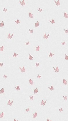 pink birds flying in the sky on a white wallpaper with light pink and pale colors