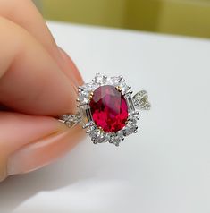 Color: Red Diamond Ring Size: Adjustable Opening Fashion Element: null Style: Affordable luxury style Red Crystal Ring For Valentine's Day, Red Open Diamond Promise Ring, Red Open Ring For Valentine's Day, Elegant Red Crystal Round Ring, Red Rings For Valentine's Day Formal Occasion, Elegant Red Round Crystal Ring, Formal Red Rings For Valentine's Day, Elegant Red Promise Ring, Red Valentine's Day Rings For Formal Occasions