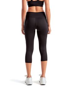 Ladies' Three-Quarter Performance Leggings - BLACK - L | TriDri Women's Three-Quarter Performance Leggings in Black Size Large | Polyester/Elastane Black Compression Yoga Pants, Black Compressive Tights, Black Full-length Tights With Elastic Waistband, Black Elastane Athleisure Pants, Black Athleisure Leggings With Elastic Waistband, Black Full-length Leggings With Elastic Waistband, Fitted Black Leggings With Elastic Waistband, Black Full Length Leggings With Elastic Waistband, Black Fitted Leggings With Elastic Waistband