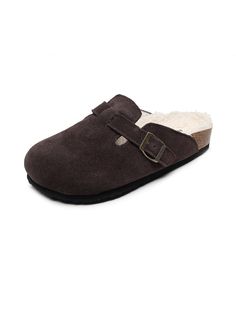 Exude casual-cool style in comfort in these slip-on-and-go clogs, crafted from a soft suede in a versatile neutral hue for effortless pairing. A durable TPU sole ensures tread-safe steps and soft fleece lining offers extra cozy warming. Suede upper Leather lining Man-made fleece insole TPU sole Winter Suede Clogs With Rubber Sole, Winter Suede Clogs With Textured Footbed, Winter Closed Toe Clogs With Textured Footbed, Winter Suede Mules With Rubber Sole, Winter Casual Slip-on Clogs, Winter Clogs With Suede Lining And Comfortable Style, Winter Suede Slip-on Clogs, Winter Comfortable Clogs With Suede Lining, Winter Slip-on Suede Clogs