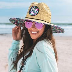 This classic straw hat in navy floral is the perfect accessory for your next vacation to the beach or lake! Beachy Hats With Uv Protection For Beach Season, Beachwear Sun Hat With Upf 50+ For Beach Season, Trendy Hats With Uv Protection For Beach Season, Trendy Uv Protection Hat For Beach Season, Beachwear Hats For Beach Season And Poolside, Beach Season Hats With Upf 50+ For Sunbathing, Beachwear Hats With Uv Protection For Beach Season, Beachwear Hats For Poolside And Beach Season, Beachwear Hats With Uv Protection