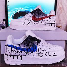 Custom Air Force 1 Drip-shecustomize Drip Shoes, Sneakers Wallpaper, Custom Shoes Diy, Nike Shoes Air Force, Nike Shoes Girls, Jordan Shoes Retro, Custom Nike Shoes, All Nike Shoes, Custom Air Force 1