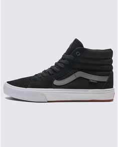 BMX Sk8-Hi Shoe Vans Skate Shoes With Boost Midsole For Skateboarding, Vans Black Skate Shoes For Skateboarding, Black Vans Skate Shoes For Skateboarding, Vans Black Sneakers For Skateboarding, Black Vans Sneakers For Skateboarding, Mid-top Black Skate Shoes For Outdoor, Black Mid-top Outdoor Skate Shoes, Black Mid-top Skate Shoes For Outdoor, Black Skate Shoes With Rubber Sole For Outdoor Activities