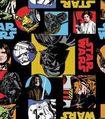 star wars collages on black and yellow background