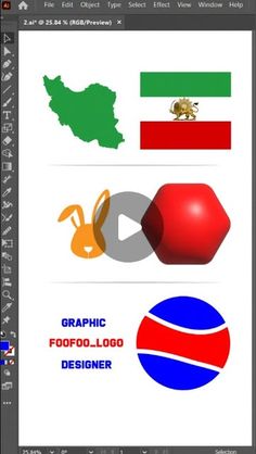 an image of different types of logos on a computer screen with the text graphic food logo designer