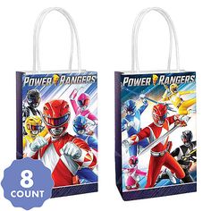 two bags with power rangers on them