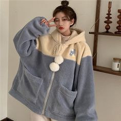 Japanese Faux Lamb Fleece Winter Thick Warm Coats Women Chic Oversize Korean Sweet Bf Hoodies Loose Preppy Style Outwear Cute Oversized Hoodie Outerwear, Cute Winter Hooded Jacket With Long Sleeves, Cute Hoodie Outerwear For Fall, Cute Fall Hoodie Outerwear, Cute Winter Hoodie With Pockets, Cute Hoodie With Pockets For Winter, Cute Winter Outerwear With Drawstring Hood, Cute Hooded Fleece Outerwear, Cute Fleece Outerwear For Winter