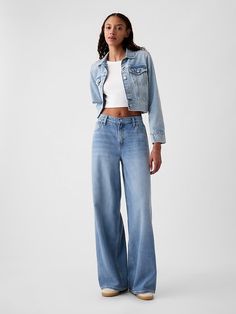 Mid Rise UltraSoft Baggy Jeans Style Wide Leg Jeans, Baggy Jean, Jeans Look, Bdg Jeans, Winter Jeans, Wide Jeans, Break In, Women Denim Jeans, Mid Rise Jeans