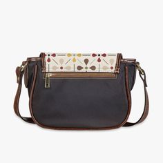 Carry a piece of Scandinavian chic with our Danish Modern Floral Saddle Bag. This mid-century inspired crossbody handbag adds a touch of vintage charm to any outfit. Compact yet spacious, it's perfect for on-the-go style. Bring out your inner flower child today! Key Features ✅ Made of premium PU leather fabric. ✅ Durable adjustable shoulder strap for various occasions. ✅ Classic Flap type & Smooth top zipper closure. ✅ Ultra-large interior capacity, big compartment with 3 pockets for the storage of daily must-haves. All of our products are made to order just for you! Please allow up to 14 business days for your handbag to be crafted and shipped. We appreciate your patience as we ensure you receive a high-quality, custom-made item. Vintage Flap Bag With Detachable Strap For Everyday, Retro Beige Shoulder Bag For Everyday Use, Retro Beige Shoulder Bag For Travel, Retro Beige Satchel With Adjustable Strap, Vintage Shoulder Flap Bag, Retro Saddle Shoulder Bag With Detachable Strap, Retro Everyday Saddle Satchel Bag, Vintage Satchel Shoulder Bag With Cell Phone Pocket, Vintage Crossbody Shoulder Bag For Everyday Use