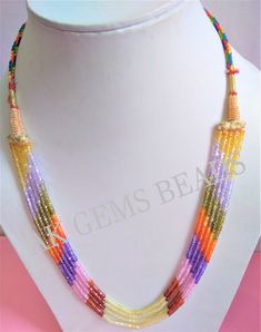 Multicolor Gemstone Beads Necklace For Wedding, Wedding Multicolor Gemstone Beads Necklace, Wedding Multicolor Necklaces With Faceted Beads, Multicolor Crystal Necklaces With Round Beads, Multicolor Crystal Beaded Chain Jewelry, Multicolor Crystal Beaded Chain Necklace, Crystal Gemstone Beads Necklace As Gift, Crystal Beaded Necklaces With Gemstone Beads For Gifts, Crystal Gemstone Beads Necklace