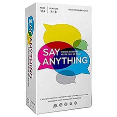 the box for say anything is shown with colorful speech bubbles