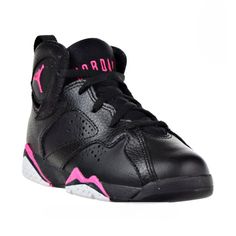 Air Jordan Retro 7 Gp Hyper Pink In Black Leather & Pink Size 2 Y Jordans Pink And Black, Air Jordan 5 Regal Pink, Jordan Retro 7, Retro 7, Air Jordan Retro, Shoes Air, Kids Jordans, Air Jordans Retro, Jordan Retro