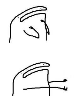 a drawing of a face with one eye open and the other half closed