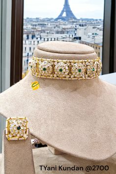 Premium Sabyasachi & Tyaani Inspired silver foil Kundan with emerald green beads Adjustable Choker Necklace Set (With earrings) Embrace the splendor of traditional Indian craftsmanship with our Regal Uncut Polki Choker Necklace. This exquisite piece is meticulously designed for brides who wish to stand out with timeless elegance on their wedding day. Featuring uncut polki diamonds set in a luxurious gold plated base, this choker represents the pinnacle of artisan jewelry making. The necklace is adorned with intricate designs that reflect the rich cultural heritage of Indian jewelry artistry, making it not only a stunning accessory but also a piece of wearable art. Perfect for weddings, engagements, and other significant celebrations, this choker pairs beautifully with both traditional and Luxury Kundan Choker With Intricate Design, Luxury Silver Kundan Necklace With Intricate Design, Luxury Kundan Choker Necklace, Luxury Kundan Sets With Intricate Design, Luxury Traditional Choker Bridal Necklace, Luxury Traditional Bridal Choker Necklace, Luxury Kundan Jewelry Sets Choker, Luxury Gold Kundan Choker Necklace, Luxury Kundan Jeweled Jewelry Sets