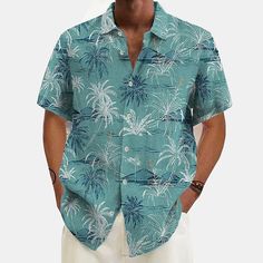 Season:Spring  Summer; Fabric:Cotton And Linen; Sleeve Length:Short Sleeve; Look After Me:Washable,Wet and Dry Cleaning; Gender:Men's; Style:Classic,Casual,Fashion,Comfortable; Tops Type:Casual Shirt,Summer Hawaiian Shirt,Beach Shirt,Summer Shirt; Occasion:Vacation,Hawaiian,Beach,Holiday; Pattern:Coconut Tree; Design:Print; Neckline:Lapel; Brand:OUKU; Listing Date:03/21/2023; Bust:; Length:; Shoulder Width:; Fit US Size:null; Fit UK Size:null; Fit EU Size:null Casual Collar Short Sleeve Shirt For Beach Spring, Casual Collar Short Sleeve Shirt For Spring Beach Outings, Casual V-neck Shirt For Beach Season, Spring Beach Camp Shirt With Casual Collar, Light Blue Casual Collar Shirt For Beach, Beach Camp Shirt With Relaxed Fit And Casual Collar, Casual Collar Summer Shirt For Beach, Relaxed Fit Camp Shirt With Casual Collar For Beach, Relaxed Fit Camp Shirt For Beach