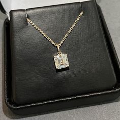 Moissanite offers timeless beauty and exceptional value. This beautiful pendant and chain set features a GRA certified VVS1 clarity D color Moissanite hand set by our master jewelers on a durable 14K gold setting. This is the best compromise between cheap fakes (CZ, crystal, rhinestone) and an extremely expensive diamond. Natural diamond equivalent stones cost $10,000 - $100,000+. Get the same look at a reasonable price. Necklace can be worn at 16, 17, and 18 inch lengths. Order yours today! -Best of Breed VVS1 Clarity D color GRA certified Moissanite Stones -Exceptionally Cut for ideal light refraction. Excellent Rating.  -More Fire and Brilliance than Cheap Priced Moissanite online -Solid 14K gold for the best balance of beauty and durability. Choose yellow or white gold -Passes many The Moissanite Necklace With Emerald Cut And Diamond Cut, Formal Emerald-cut Solitaire Necklace In Cubic Zirconia, Formal Emerald Cut Solitaire Necklace With Cubic Zirconia, Gia Certified Moissanite Jewelry As A Gift, 14k Gold Solitaire Necklace With Emerald Cut Diamond, Diamond White Moissanite Emerald Cut Necklaces, Emerald Cut Moissanite Necklace In Fine Jewelry Style, Emerald Cut Moissanite Necklaces Fine Jewelry, Emerald Cut Moissanite Fine Jewelry Necklace