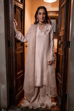 Elizha 3 Piece Stitched Suit Best Designer Suits, Desi Dress, Fancy Dresses Long, Desi Wedding, 3 Piece Suits, Designer Suits, Raw Silk, Fancy Dresses, Wedding Outfit