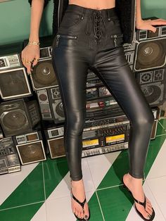 Style: Office LadyAge: 25-34Waist Type: HIGHDecoration: Fake ZippersDecoration: Lace-upElasticity: Medium StrecthFabric Type: Laminated FabricPattern Type: SolidPant Style: Pencil PantsMaterial: PolyesterMaterial: Faux LeatherMaterial: PolyamideFit Type: skinnyLength: Ankle-Length PantsSeason: WinterClosure Type: DrawstringGender: WOMENFront Style: PleatedColor: BlackListed Year season: Winter 2023 Autumn ,SpringPants: trousers Trendy Bottoms For Winter Concerts, Trendy Fall Bottoms For Concert, Black High-waist Bottoms With Metal Zipper, High Waist Black Bottoms With Metal Zipper, Black High Waist Bottoms With Metal Zipper, Punk Style Bottoms With Zipper Closure For Night Out, Fitted Black Pants With Metal Zipper, Punk High-waist Faux Leather Bottoms, Punk Style Fitted Bottoms With Metal Zipper